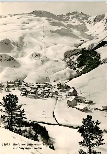 AK / Ansichtskarte  Bivio am Julierpass mit Skigebiet Cuolms
