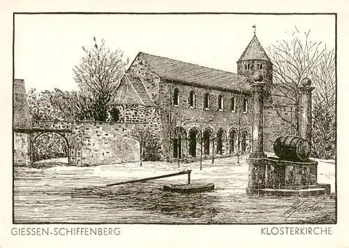 AK / Ansichtskarte  Giessen__Lahn Klosterkirche Kuenstlerkarte