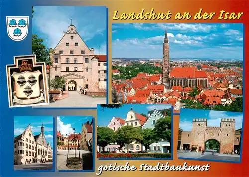 AK / Ansichtskarte 73909435 Landshut__Isar Stadttor Panorama Kirche Stadtmauer Brunnen