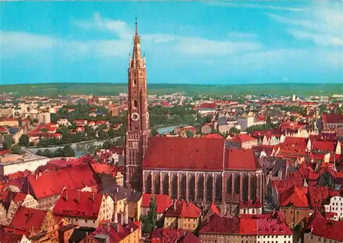 AK / Ansichtskarte 73909436 Landshut__Isar Stadtansicht mit Kirche