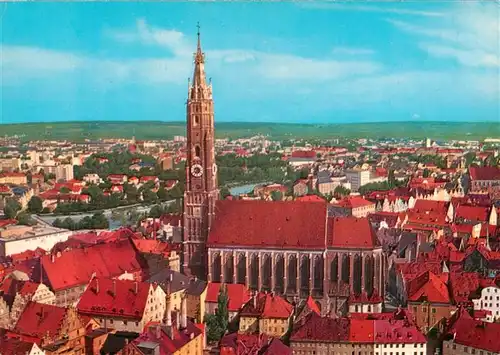 AK / Ansichtskarte  Landshut__Isar Stadtansicht mit Kirche