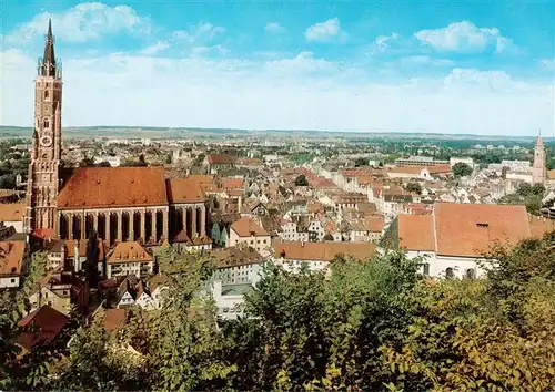 AK / Ansichtskarte  Landshut__Isar Stadtblick mit St Martins Kirche