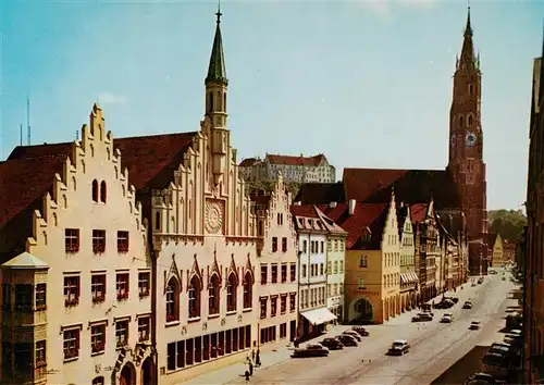 AK / Ansichtskarte  Landshut__Isar Altstadt mit St Martinskirche und Burg Trausnitz