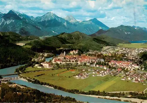 AK / Ansichtskarte  Fuessen_Allgaeu Fliegeraufnahme mit Vilserkegel Rossberg Aggenstein Breitenberg und Weissensee