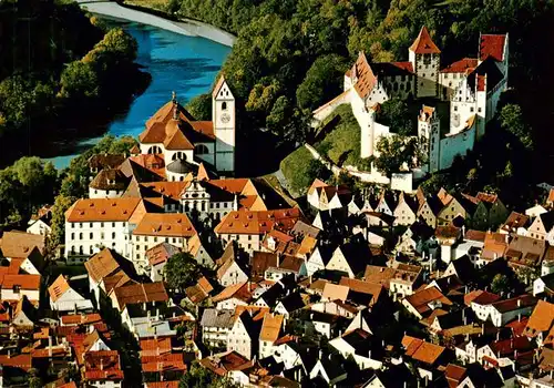 AK / Ansichtskarte 73909455 Fuessen_Allgaeu Altstadt mit Hohem Schloss und ehem Kloster Mang 