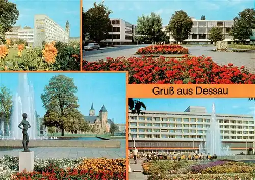 AK / Ansichtskarte  Dessau-Rosslau Scheibe Nord Hotel Stadt Dessau Bauhaus Post Haus des Reisens