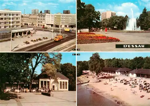 AK / Ansichtskarte  Dessau-Rosslau Wilh Pieck Strasse Stadtpark Teehaeuschen HOG und Intim-Bar Strandbad Adria