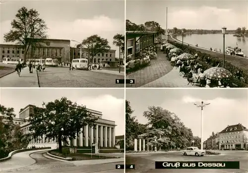 AK / Ansichtskarte 73909491 Dessau-Rosslau Hauptbahnhof Landestheater HOG Kornhaus Elbe An den sieben Saeulen