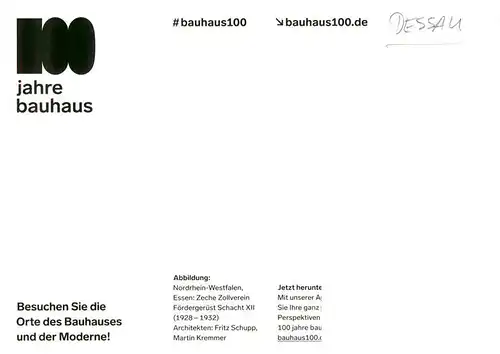AK / Ansichtskarte  Dessau-Rosslau Bauhaus 100 Zollverein
