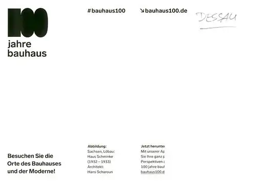 AK / Ansichtskarte 73909503 Dessau-Rosslau Bauhaus 100 Haus Schminke
