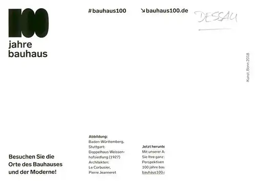 AK / Ansichtskarte 73909507 Dessau-Rosslau Bauhaus 100  Doppelhaus Weissenhof Siedlung