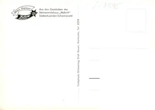 AK / Ansichtskarte 73909535 Sasbachwalden Aus den Gaststuben des Sternenwirtshaus Hohritt 