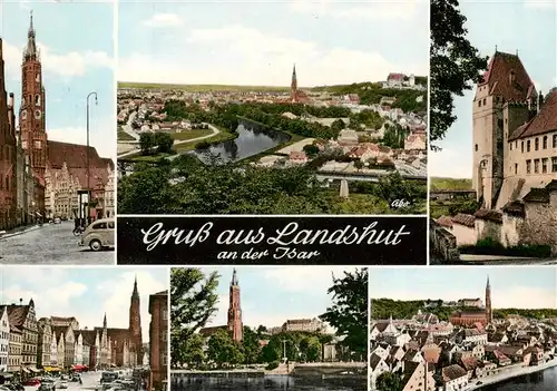 AK / Ansichtskarte 73909542 Landshut__Isar Kirche Panorama Schloss Ortspartien