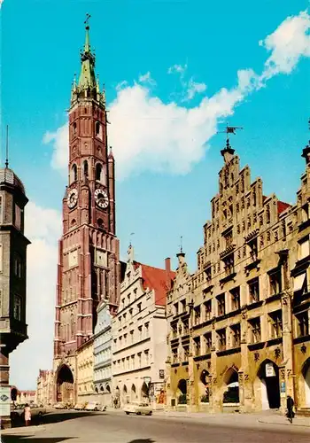 AK / Ansichtskarte  Landshut__Isar Rathaus und Martinskirche