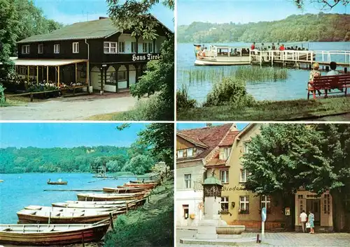 AK / Ansichtskarte 73909548 Buckow_Maerkische_Schweiz FDGB Milchbar Haus Tirol Am Schermuetzelsee Bootsverleih Am Markt