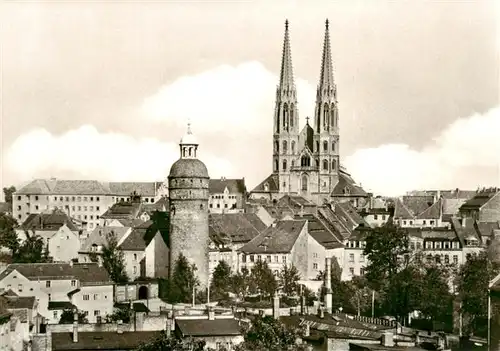 AK / Ansichtskarte 73909575 Goerlitz__Sachsen Altstadtblickmit Nicolaiturm und Peterskirche