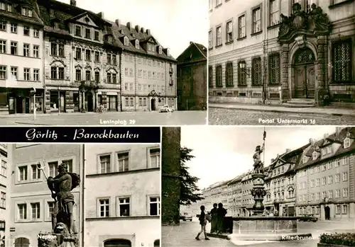 AK / Ansichtskarte 73909576 Goerlitz__Sachsen Leninplatz Portal Untermarkt Neptun Ritterbrunnen