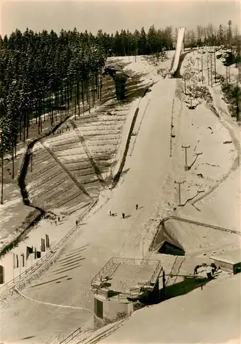 AK / Ansichtskarte  Klingenthal_Vogtland Grosse Aschbergschanze Fliegeraufnahme