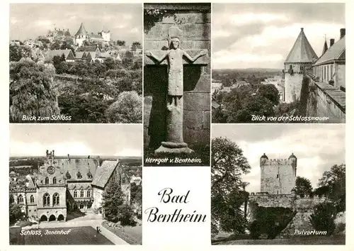 AK / Ansichtskarte  Bad_Bentheim Blick zum Schloss Herrgot von Bentheim Blick von der Schlossmauer Schloss Innenhof Pulverturm