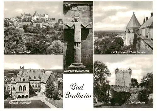 AK / Ansichtskarte  Bad_Bentheim Blick zum Schloss Herrgot von Bentheim Blick von der Schlossmauer Schloss Innenhof Pulverturm