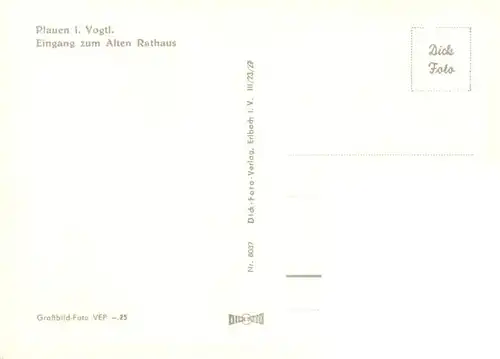 AK / Ansichtskarte  Plauen__Vogtland Eingang zum alten Rathaus