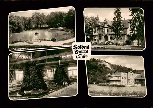 AK / Ansichtskarte  Bad_Sulza Schwanenteich Inhalatorium Zerstaeuberhalle Wismit Sanatorium