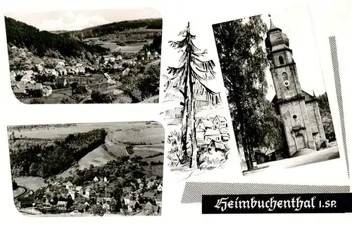 AK / Ansichtskarte  Heimbuchenthal Panorama Kirche