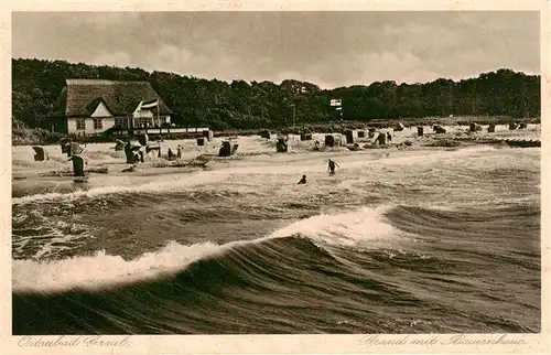 AK / Ansichtskarte 73909794 Graal-Mueritz_Ostseebad Strand mit Bauernhaus