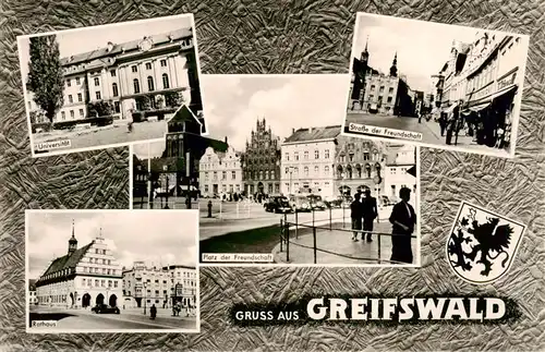 AK / Ansichtskarte 73909831 Greifswald Universitaet Strasse der Freundschaft Platz der Freundschaft Rathaus