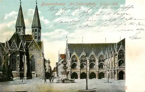 AK / Ansichtskarte  Braunschweig Altstad Rathaus Kirche