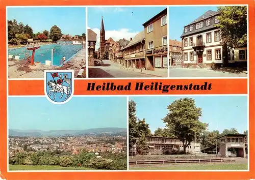 AK / Ansichtskarte  Heiligenstadt__Eichsfeld Freibad Am Berge Rathaus Panorama HOG Stadion