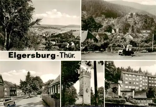 AK / Ansichtskarte  Elgersburg Teilansichten Hauptstrasse Hohe Warte Aussichtsturm MDI Ferienheim