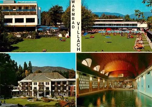 AK / Ansichtskarte  Warmbad_Villach Kurhotel Karawankenhof Freibad Kurhotel Warmbaderhof Hallenbad