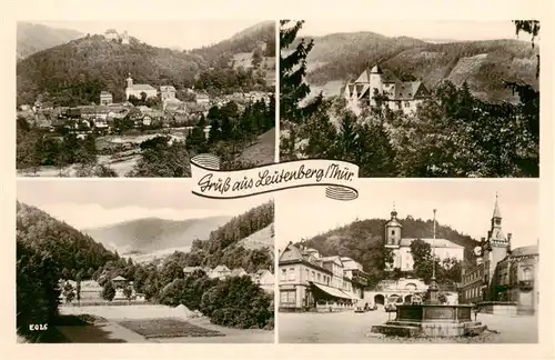 AK / Ansichtskarte  Leutenberg_Thueringen Panorama Teilansichten Schloss Brunnen