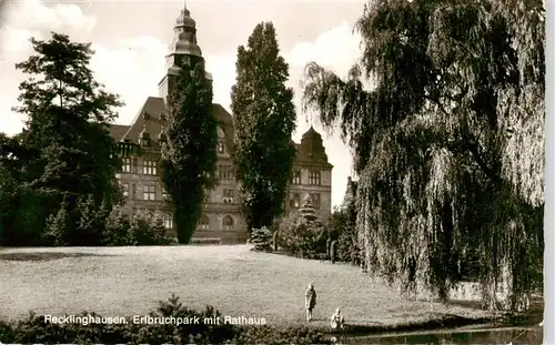 AK / Ansichtskarte 73909909 Recklinghausen__Westfalen Erlbruchpark mit Rathaus