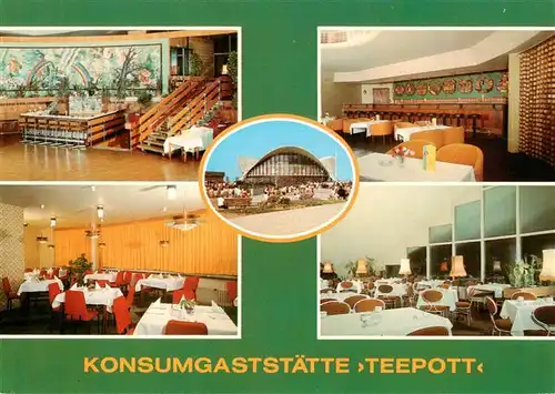 AK / Ansichtskarte 73909970 Warnemuende_Ostseebad Konsumgaststaette Teepott Bar Aussenansicht Restaurant Cafe