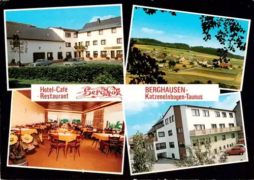 AK / Ansichtskarte 73909972 Katzenelnbogen Hotel Cafe Restaurant Berghausen Gastraum Panorama