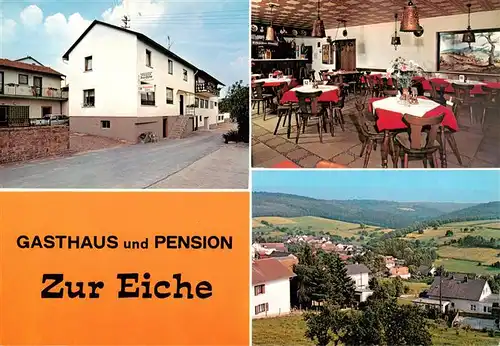 AK / Ansichtskarte 73910002 Weiten-Gesaess_Michelstadt Gasthaus Pension Zur Eiche Gastraum Panorama