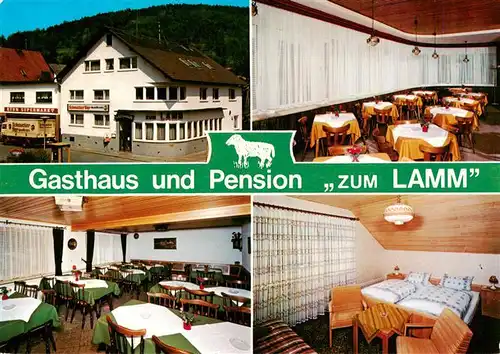 AK / Ansichtskarte  Sandbach__Odenwald Gasthaus Pension Zum Lamm Gastraeume Zimmer