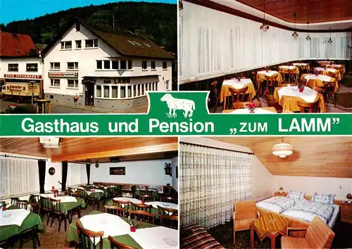 AK / Ansichtskarte  Sandbach__Odenwald Gasthaus Pension Zum Lamm Gastraeume Zimmer