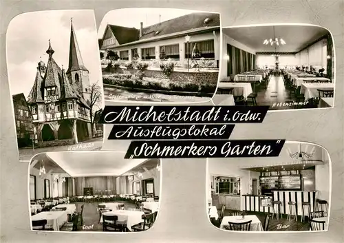 AK / Ansichtskarte  Michelstadt Ausflugslokal Schmerkers Garten Rathaus Saal Bar Nebenzimmer