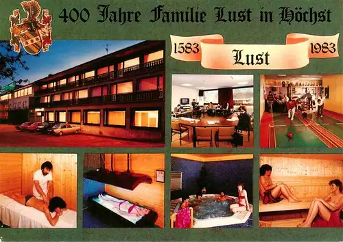 AK / Ansichtskarte  Hoechst_Odenwald Hotel Lust Massage Solarium Whirlpool Sauna Kegelbahn