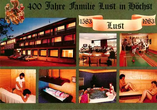 AK / Ansichtskarte 73910049 Hoechst_Odenwald Hotel Lust Massage Solarium Whirlpool Sauna Kegelbahn