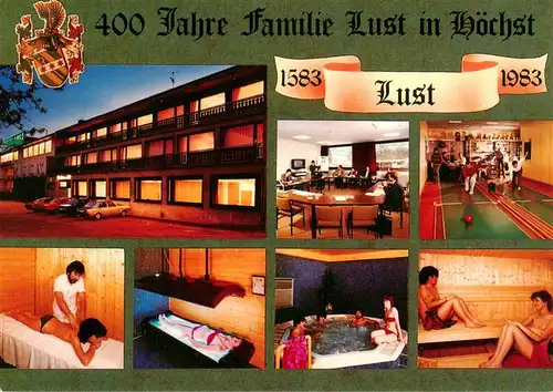 AK / Ansichtskarte 73910050 Hoechst_Odenwald Hotel Lust Massage Solarium Whirlpool Sauna Kegelbahn