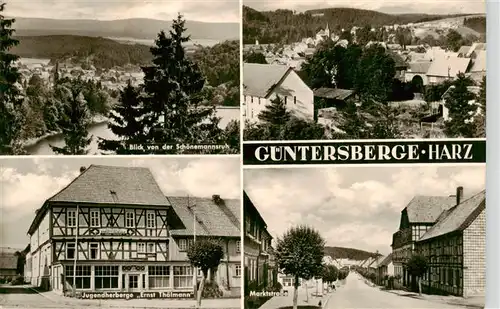 AK / Ansichtskarte  Guentersberge Panorama Blick von der Schoenemannsruh Jugendherberge Ernst Thaelmann Marktstrasse Ortsansicht