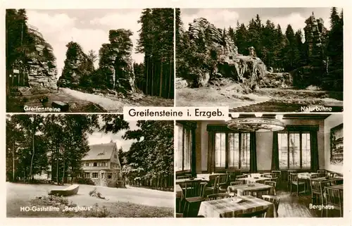 AK / Ansichtskarte 73910086 Ehrenfriedersdorf_Erzgebirge Greifensteine Naturbuehne HO-Gaststaette Berghaus Gastraum