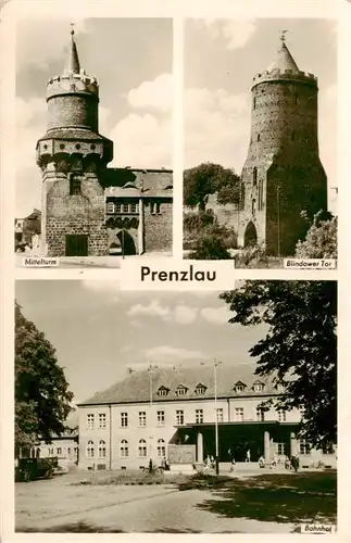 AK / Ansichtskarte 73910090 Prenzlau Mittelturm Blindower Tor Bahnhof