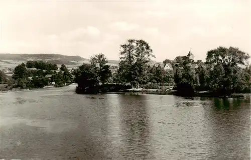 AK / Ansichtskarte  Mihla_Thueringen Blick ueber die Werra zum grauen Schloss