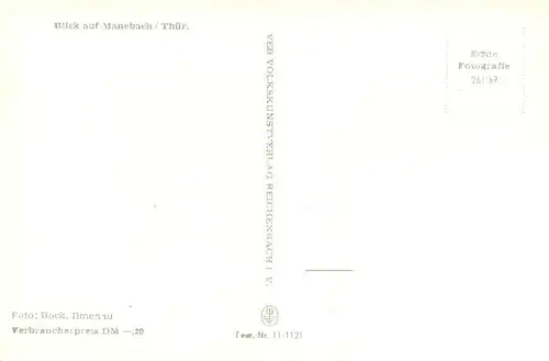 AK / Ansichtskarte  Manebach Panorama Luftkurort im Thueringer Wald