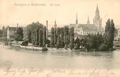 AK / Ansichtskarte 73910136 Konstanz_Bodensee Die Insel Blick zur Altstadt Kirche